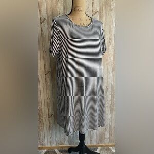 Jolie Black and White Striped T-Shirt Dress